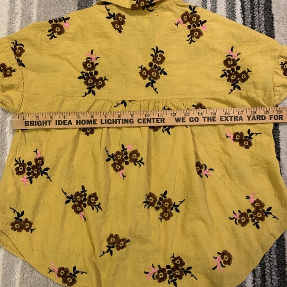 Madewell Blouse Top Embroidered Hilltop Button Down S/S Floral Shirt XXS - Picture 7 of 8